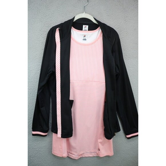 Fila Striped Sleeveless Sport Dress & Jacket Set-50+ UPF-XL-New w/Tags - Picture 1 of 16